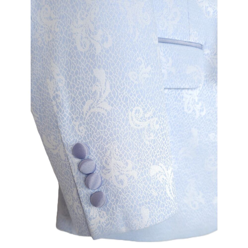 Alfani Mens Slim Fit Evening Jacket Blazer 38L Blue Floral Stretch Sheen NWT - Picture 5 of 7